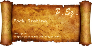 Pock Szabina névjegykártya